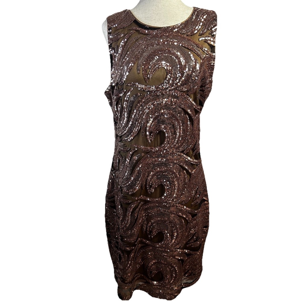 Belle Badgley Mischka Sequined Dress Size 8 Formal Wedding Summer Events